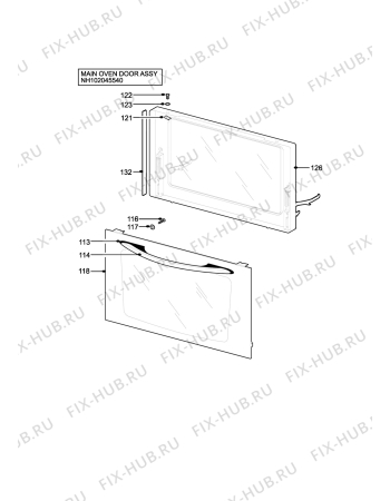 Взрыв-схема плиты (духовки) Electrolux EDB876BUL - Схема узла H10 Main Oven Door (large)